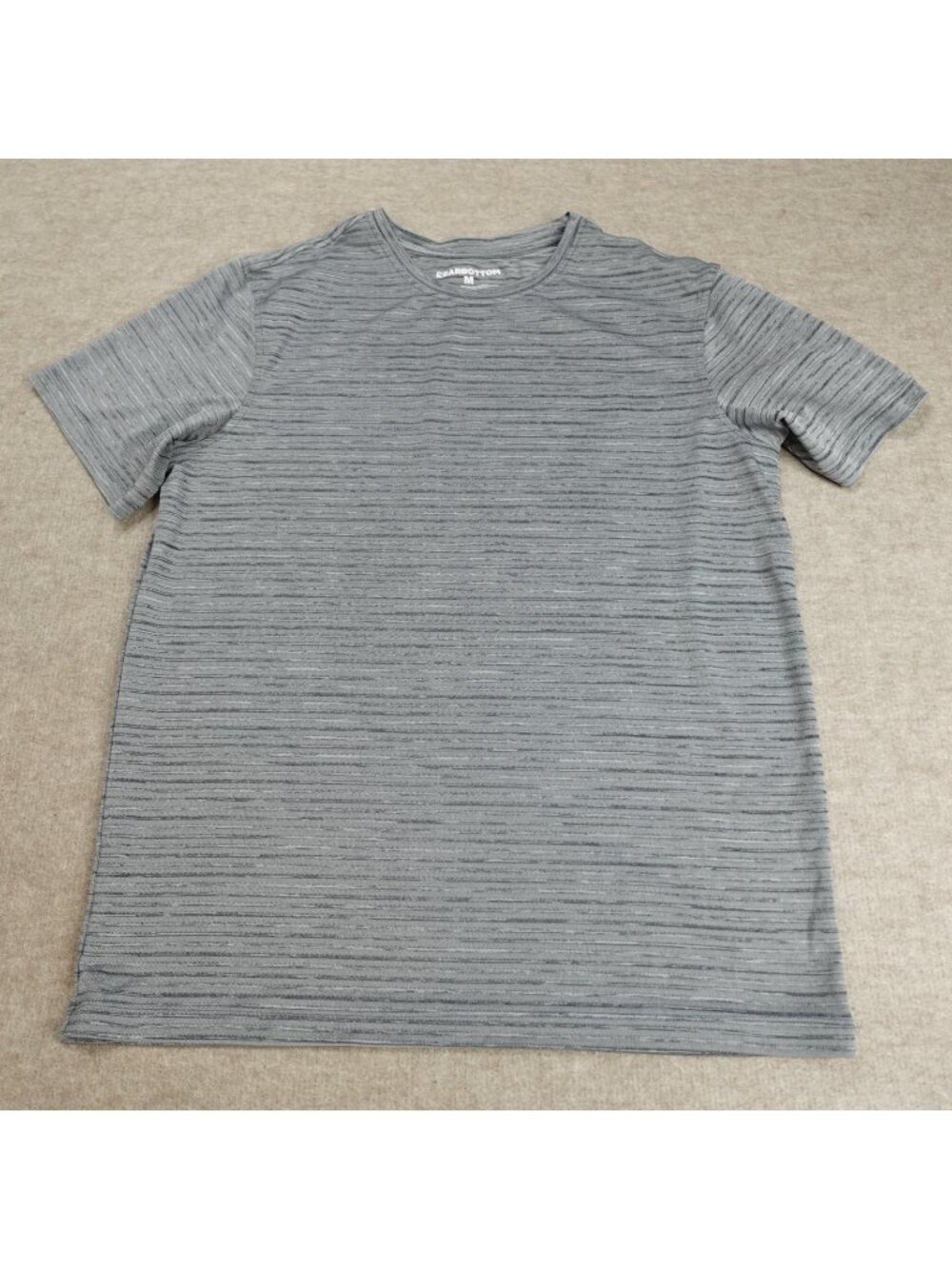 Bearbottom Mens Shirt Medium Gray Striped Performance